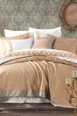 Dantela Simena Jakarlı Elyaflı Çift Kişilik Yatak Örtüsü - Dantela