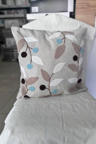 Dara 2li Punch Nakışlı Kırlent Kılıfı 45x45 Cm - Çeyiz Diyarı