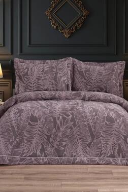 Defne Elyaf Dolgulu Çift Kişilik 250x255 Cm Yatak Örtüsü Gül Kurusu - Çeyiz Diyarı