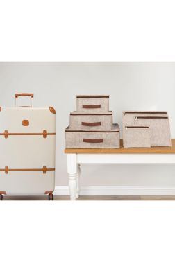 Derili 6'lı Bavul İçi Seyahat Çantası Kahve - Çeyiz Diyarı