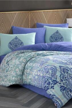 Desire Çift Kişilik Ranforce Nevresim Takımı Turkuaz - Hobby