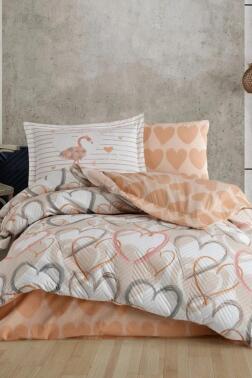 Diana Tek Kişilik Poplin Nevresim Takımı Kahve - Hobby