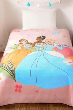 Disney Princess Lisanslı Tek Kişilik Battaniye - Kristal