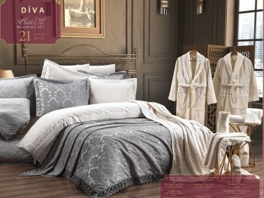 Diva 21 Parça Evlilik Seti Krem - Çeyiz Diyarı