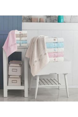 Dora Püskül Detaylı 6lı El Yüz Havlu Seti - Çeyiz Diyarı