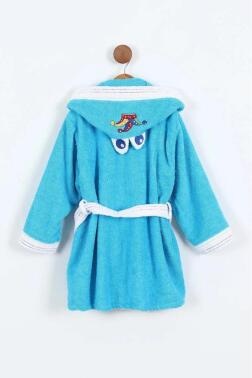 Duma 12-13 Yaş Çocuk Bornozu Mavi - Çeyiz Diyarı (1)
