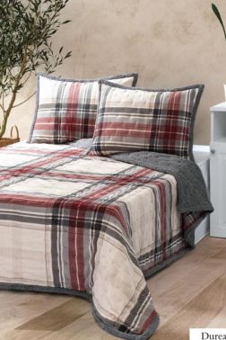 Duri All Day Pelüş Çift Kişilik Yatak Örtüsü Gri - Çeyiz Diyarı