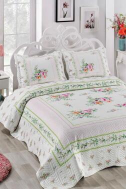 Duru Baskılı Kapitoneli Çift Kişilik Yatak Örtüsü - Çeyiz Diyarı