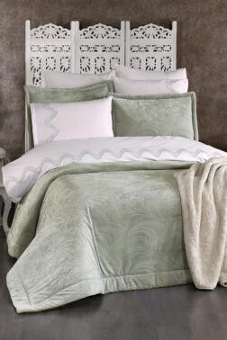 Efsun 10 Parça Battaniyeli Çeyiz Seti Adaçayı - Çeyiz Diyarı