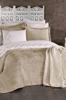 Efsun 10 Parça Battaniyeli Çeyiz Seti Bej - Çeyiz Diyarı