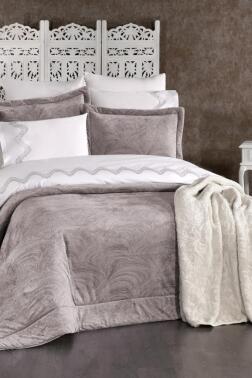 Efsun 10 Parça Battaniyeli Çeyiz Seti Gri - Çeyiz Diyarı