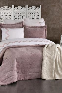 Efsun 10 Parça Battaniyeli Çeyiz Seti Gül Kurusu - Çeyiz Diyarı