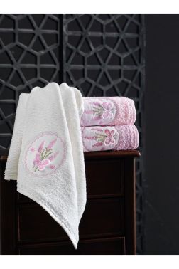 Elisa Bukle 3D nakışlı 3'lü El Yüz Havlu Seti - Çeyiz Diyarı