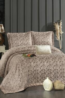 Eliz Şönil Çift Kişilik Yatak Örtüsü 260x260 cm Gül Kurusu - Çeyiz Diyarı