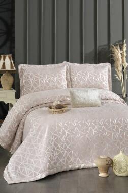 Eliz Şönil Çift Kişilik Yatak Örtüsü 260x260 cm Somon - Çeyiz Diyarı