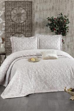 Eliz Şönil Çift Kişilik Yatak Örtüsü 260x260 cm Taş - Çeyiz Diyarı