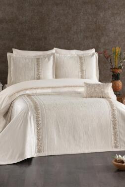 Eliza Gelin Seti 8 Parça Ekru - Çeyiz Diyarı