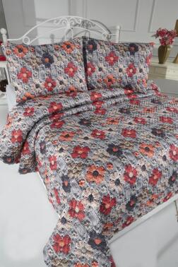 Eloria Ultrasonik Kapitoneli 5D Baskılı Çift Kişilik Yatak Örtüsü - Çeyiz Diyarı