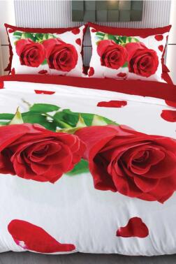 Elova Mikro Saten 3D Dijital Baskılı Çift Kişilik Nevresim Takımı - Çeyiz Diyarı