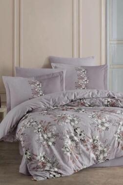 Elvira Çift Kişilik Ranforce Nevresim Takımı Gri - Hobby