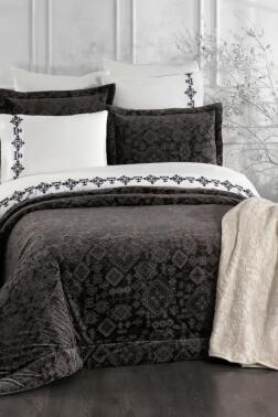 Emila 10 Parça Battaniyeli Çeyiz Seti Antrasit - Çeyiz Diyarı