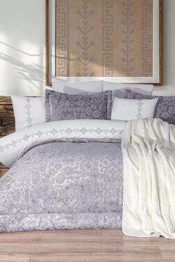 Emila 10 Parça Battaniyeli Çeyiz Seti Gri - Çeyiz Diyarı