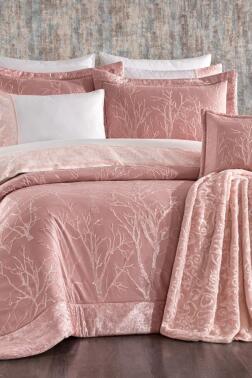 Emilia 11 Parça Çeyiz Seti Pudra - Çeyiz Diyarı