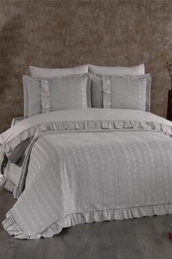 Esila Gelin Seti 7 Parça Gri - Çeyiz Diyarı