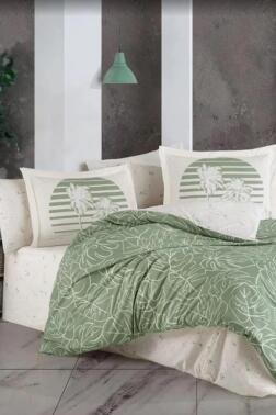 Eva Çift Kişilik Ranforce Nevresim Takımı Yeşil - Hobby