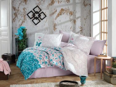 Felicita Çift Kişilik Nevresim Takımı Turkuaz - Hobby