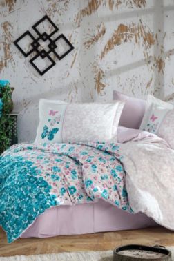 Felicita Tek Kişilik Nevresim Takımı Turkuaz - Hobby