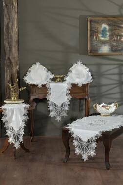 Firdevs Salon Takımı 5 Parça Krem - Çeyiz Diyarı