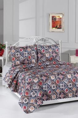 Floria Ultrasonik Kapitoneli 5D Baskılı Çift Kişilik Yatak Örtüsü - Çeyiz Diyarı (1)