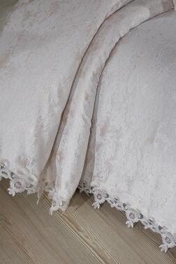 Fransız Dantelli Alveria Çift Kişilik Yatak Örtüsü 230x250 cm - Çeyiz Diyarı (1)
