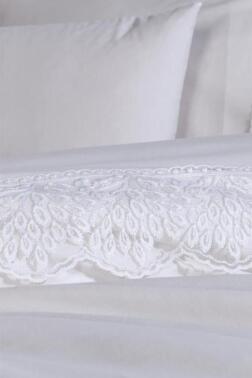 Fransız Dantelli Arduç Çeyizlik Nevresim Takımı Krem - Çeyiz Diyarı (1)