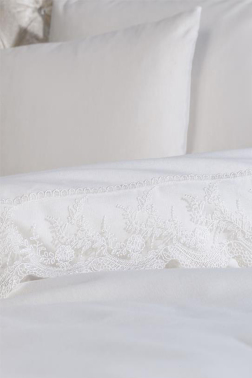 Fransız Dantelli Elani Çeyizlik Nevresim Takımı Krem - Çeyiz Diyarı (1)