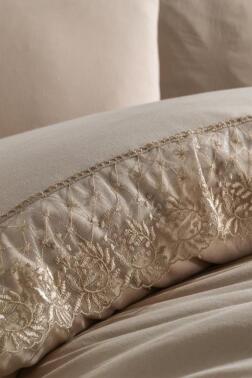 Fransız Dantelli Suzan Çeyizlik Nevresim Takımı Cappucino - Çeyiz Diyarı (1)