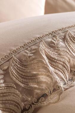 Fransız Dantelli Wave Çeyizlik Nevresim Takımı Cappucino - Çeyiz Diyarı (1)