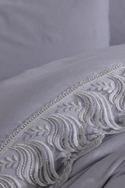 Fransız Dantelli Wave Çeyizlik Nevresim Takımı Gri - Çeyiz Diyarı (1)