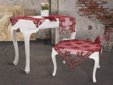 Fransız Mary Salon Takımı 16 Parça Bordo - Çeyiz Diyarı