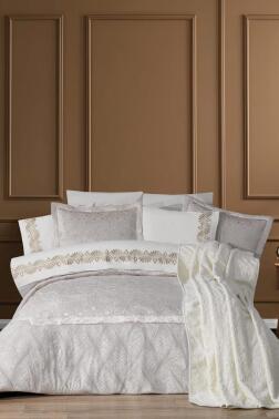 Freya 10 Parça Battaniyeli Çeyiz Seti Krem - Çeyiz Diyarı