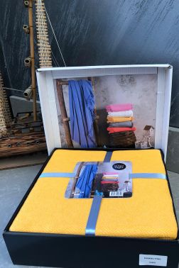 Gece Bambu Çift Kişilik Tek Pike Sarı - Çeyiz Diyarı