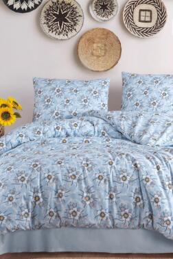 Gökçil Çift Kişilik Nevresim Takımı Mavi - Çeyiz Diyarı