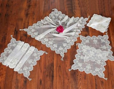 Golden Lüks Salon Takımı - 16 Parça Tül - Çeyiz Diyarı