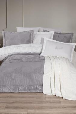 Gözde 10 Parça Battaniyeli Çeyiz Seti Gri - Çeyiz Diyarı