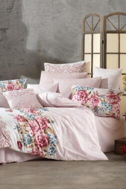 Grande Çift Kişilik Nevresim Takımı Pudra - Çeyiz Diyarı