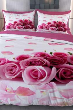 Gül Yağmuru Mikro Saten 3D Dijital Baskılı Çift Kişilik Nevresim Takımı - Çeyiz Diyarı