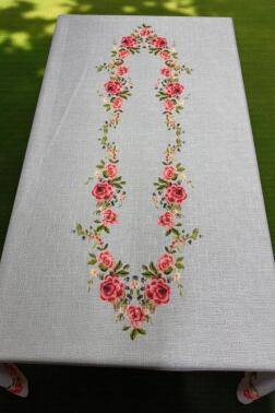 Gülzar Dertsiz Masa Örtüsü 150x220 cm Gri - Çeyiz Diyarı (1)