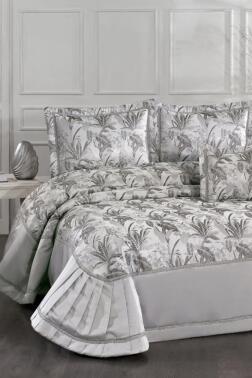 Harris Elyaf Dolgulu Çift Kişilik 250x255 Cm Yatak Örtüsü Gri - Çeyiz Diyarı