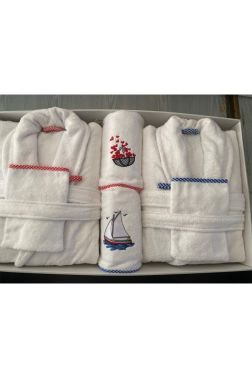 Hawai 6 Parça Aile Hamam Takımı Mavi - Pembe - Çeyiz Diyarı